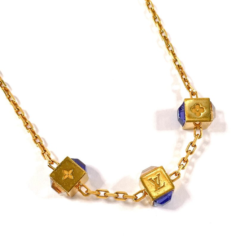 【日本直送 中古美品】ルイヴィトン LOUIS VUITTON ネックレス M65096 コリエ ギャンブル メタル/スワロフスキー - 項鍊 - 貴金屬 金色