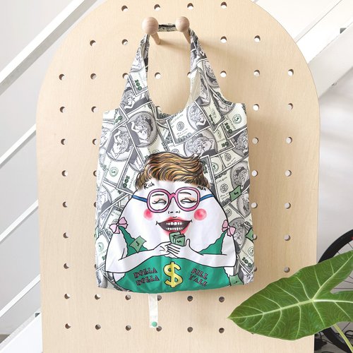 Shock MAMA 蛋定人生 /新布料/ Dollar dollar bills 環保收納購物袋