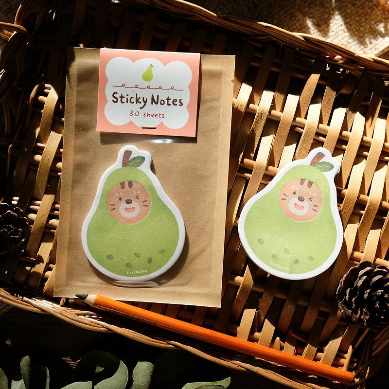 Post-it notes/N times notes-ririkoko pear cat - Sticky Notes & Notepads - Paper White