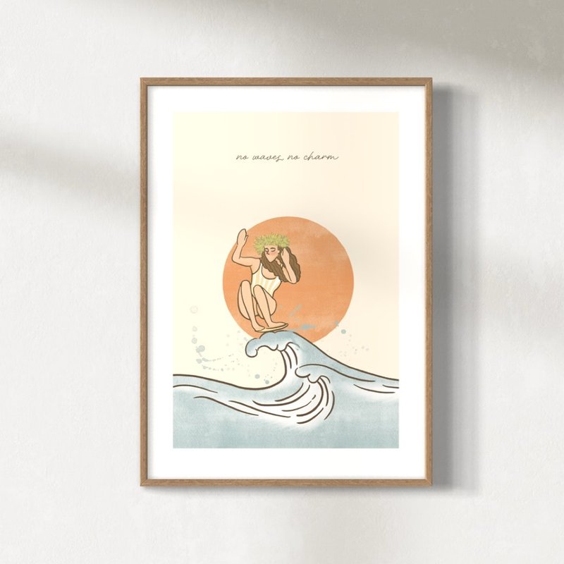 No waves, no charm 印刷畫作 牆壁裝飾 - 海報/掛畫/掛布 - 紙 白色