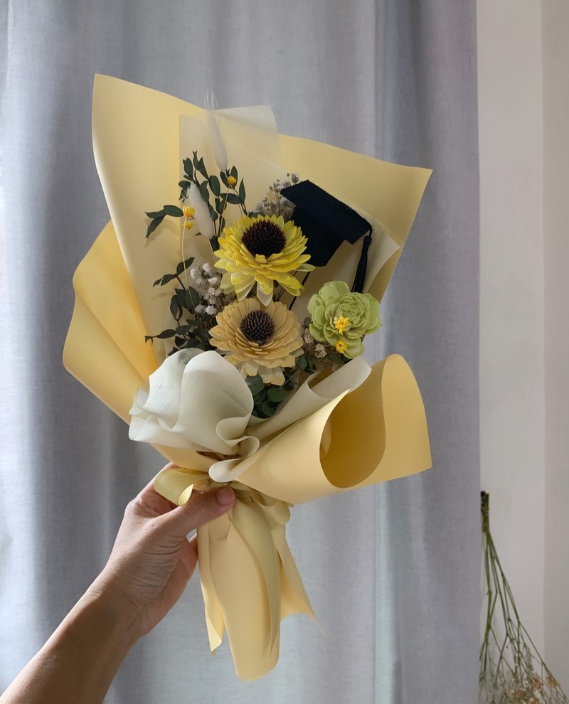 畢業快樂乾燥花束 向日葵 畢業花束 情人花束 告白 - 乾燥花/永生花 - 植物．花 多色