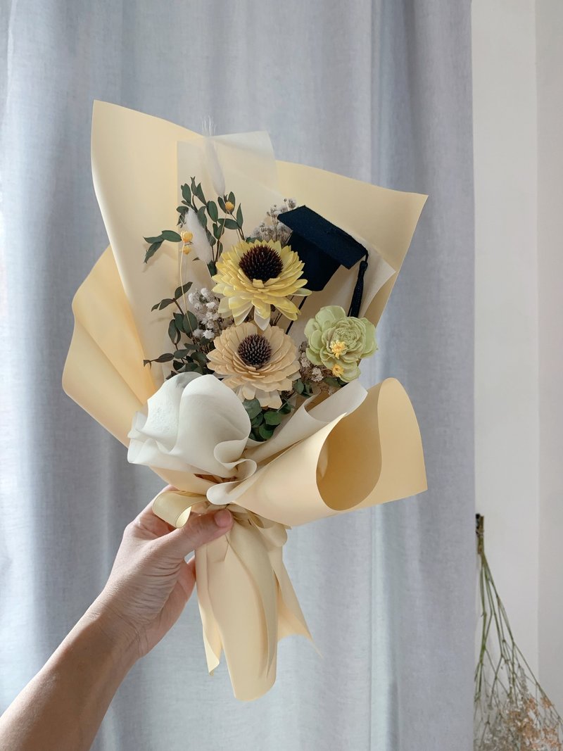 畢業快樂乾燥花束 向日葵 畢業花束 情人花束 告白 - 乾燥花/永生花 - 植物．花 多色
