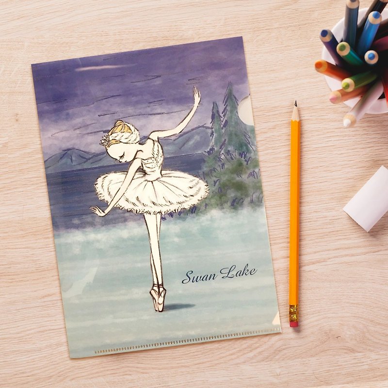Yizhike Ballet | Black Swan / White Swan-A5 Ballet Folder / Folder / L Folder - แฟ้ม - พลาสติก หลากหลายสี