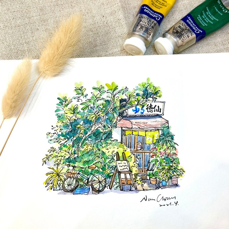 Watercolor sketching‧Japanese-style shop‧Hand-painting experience activities - Illustration, Painting & Calligraphy - Paper 
