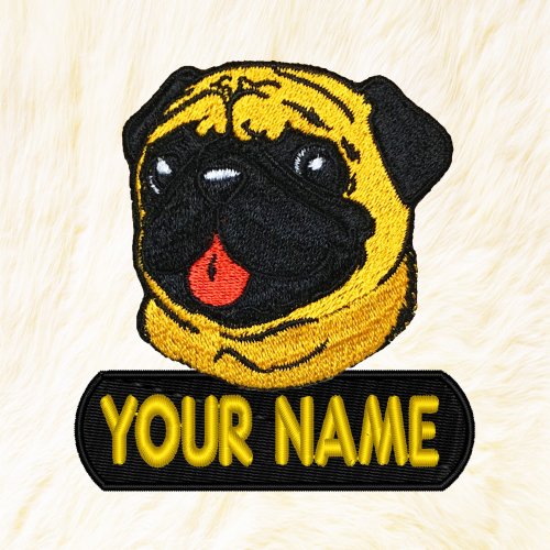 24PlanetsStudio Pug Dog Personalized Iron on Patch Your Name Your Text Buy 3 Get 1 Free