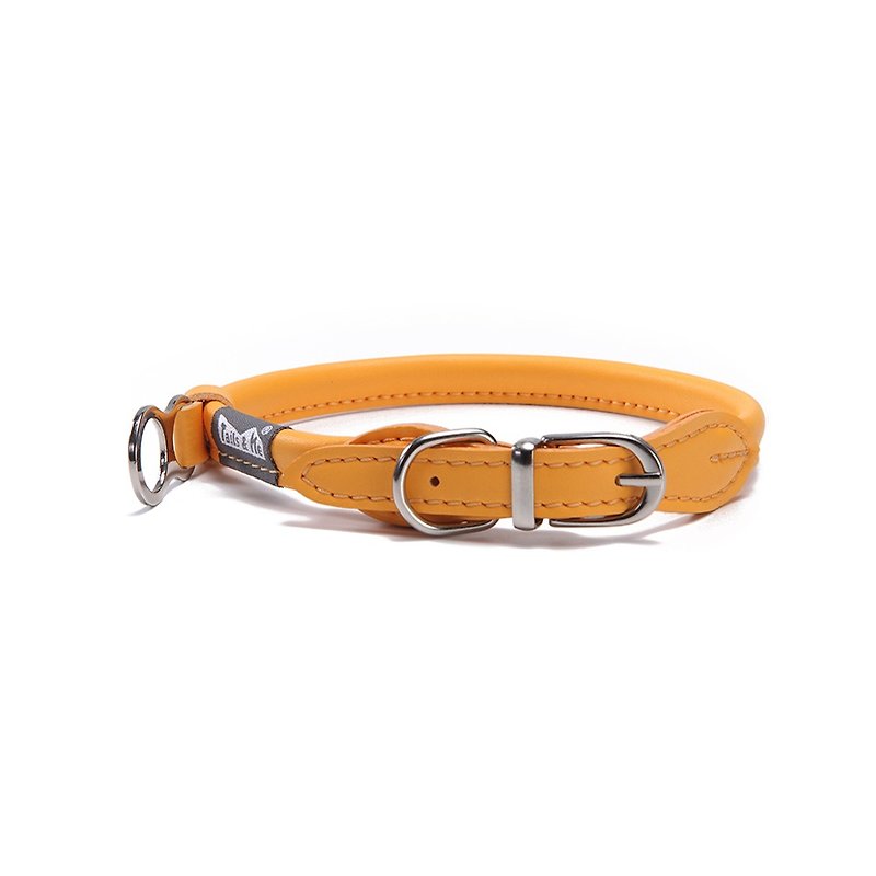 [tail and me] natural concept leather collar warm sunflower orange XS - ปลอกคอ - หนังเทียม สีส้ม