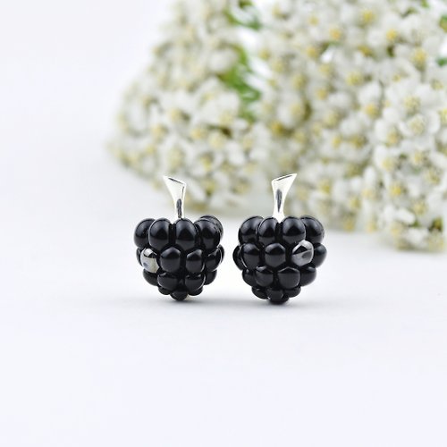Toutberry Blackberry studs Raspberry earrings Kawaii earrings Fruit earrings Food jewelry