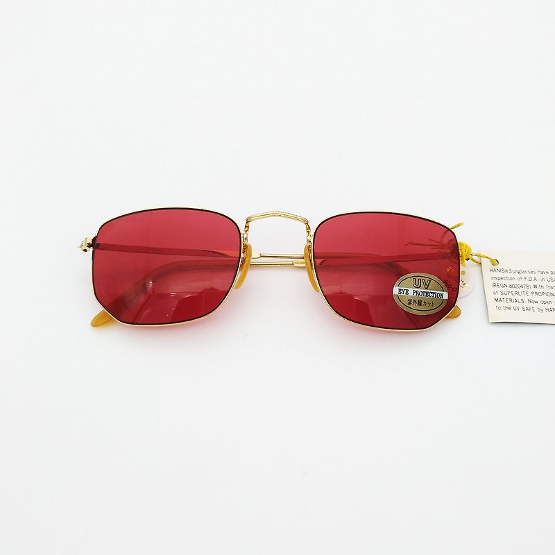 90 years retro pink peach red sunglasses 33 - Glasses & Frames - Other Materials Red