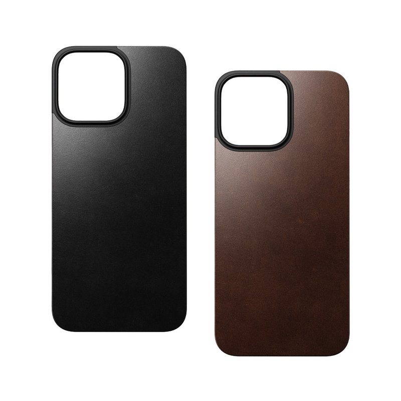 【NOMAD】Horween Magnetic Leather Backplate-iPhone 16 Pro(6.3) - Phone Cases - Genuine Leather Black