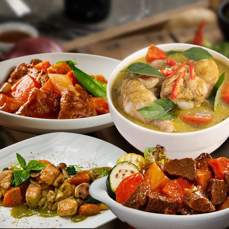 【免運組】帶你出國【漢典食品】異國料理包8入組(綠咖哩、燉豬肉 - 水餃/滷味/熟食 - 其他材質 白色