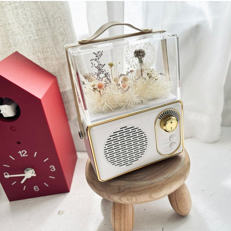 Everlasting flower retro speaker music box bluetooth speaker dandelion - ของวางตกแต่ง - พืช/ดอกไม้ 