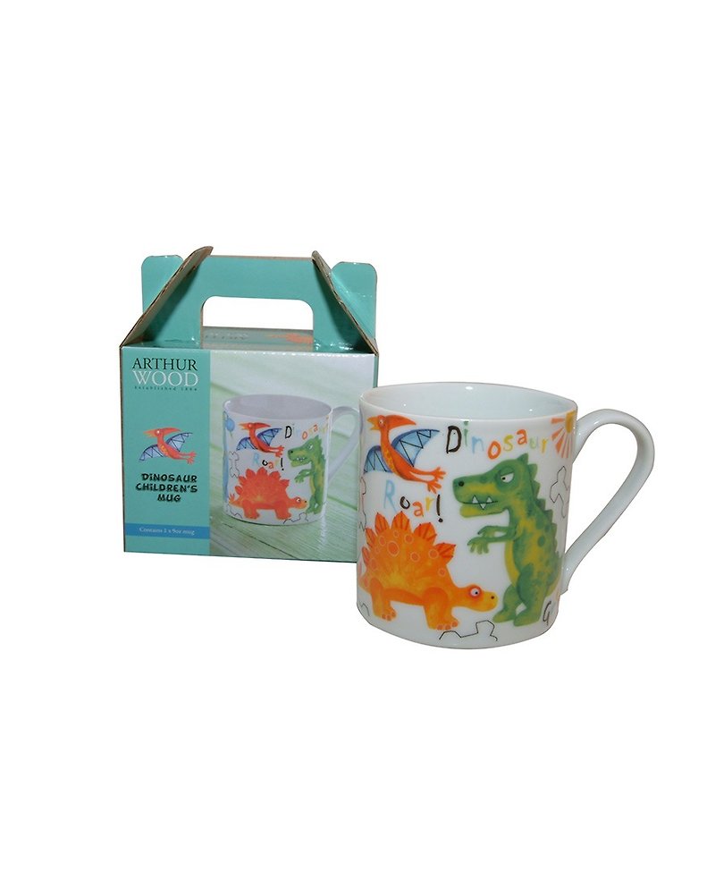 British Rayware Fun and Cute Totem Children's 250ml Mug (Dinosaur Collection) - Cups - Pottery Green