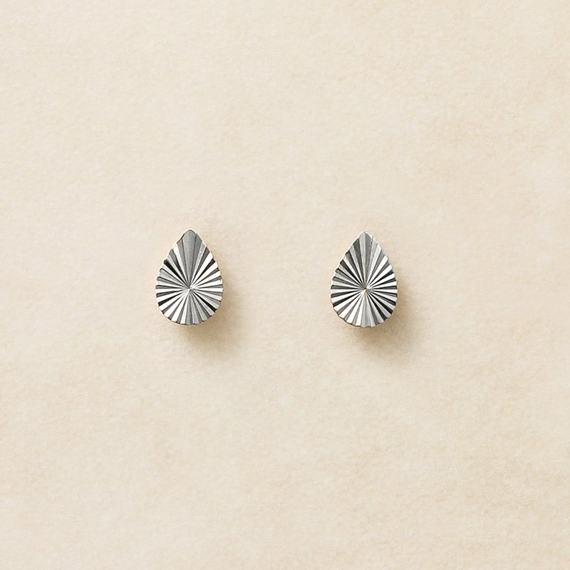 【Second Earrings】 鉑金輻射線露珠耳環 - 耳環/耳夾/耳骨夾 - 貴金屬 