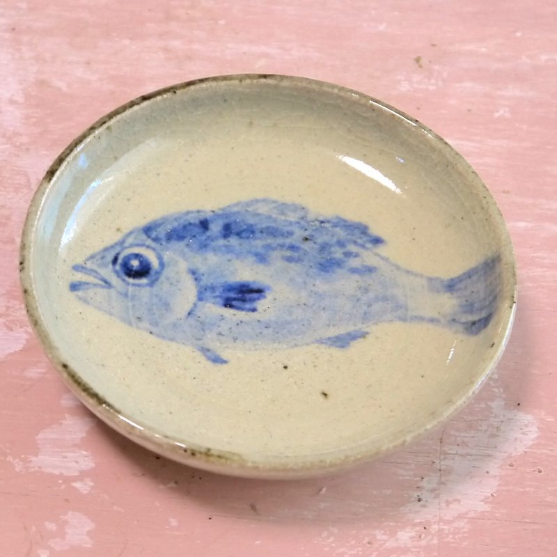 Mebal's fish dish - จานเล็ก - ดินเผา สีน้ำเงิน