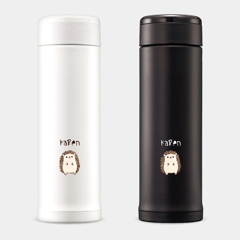 [Customized Gift] Text Hedgehog Zojirushi Stainless Steel Thermos Eco-friendly Cup PS045 - กระบอกน้ำร้อน - สแตนเลส ขาว