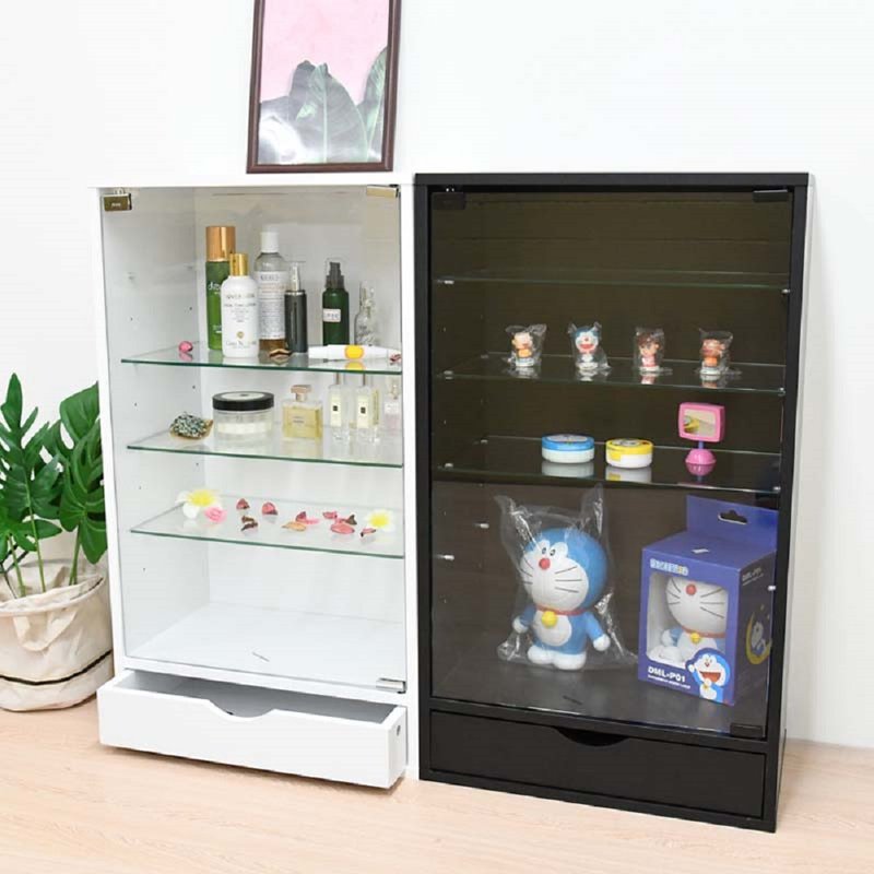 Deepen (with drawers) glass display cabinet storage cabinet model cabinet doll cabinet glass cabinet collection cabinet mold - เฟอร์นิเจอร์อื่น ๆ - ไม้ ขาว