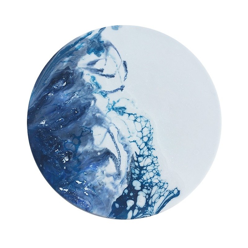 Arctic Ice Planet 冰川流・月球體・手工掛牆裝飾 30cm - 擺飾/家飾品 - 塑膠 藍色