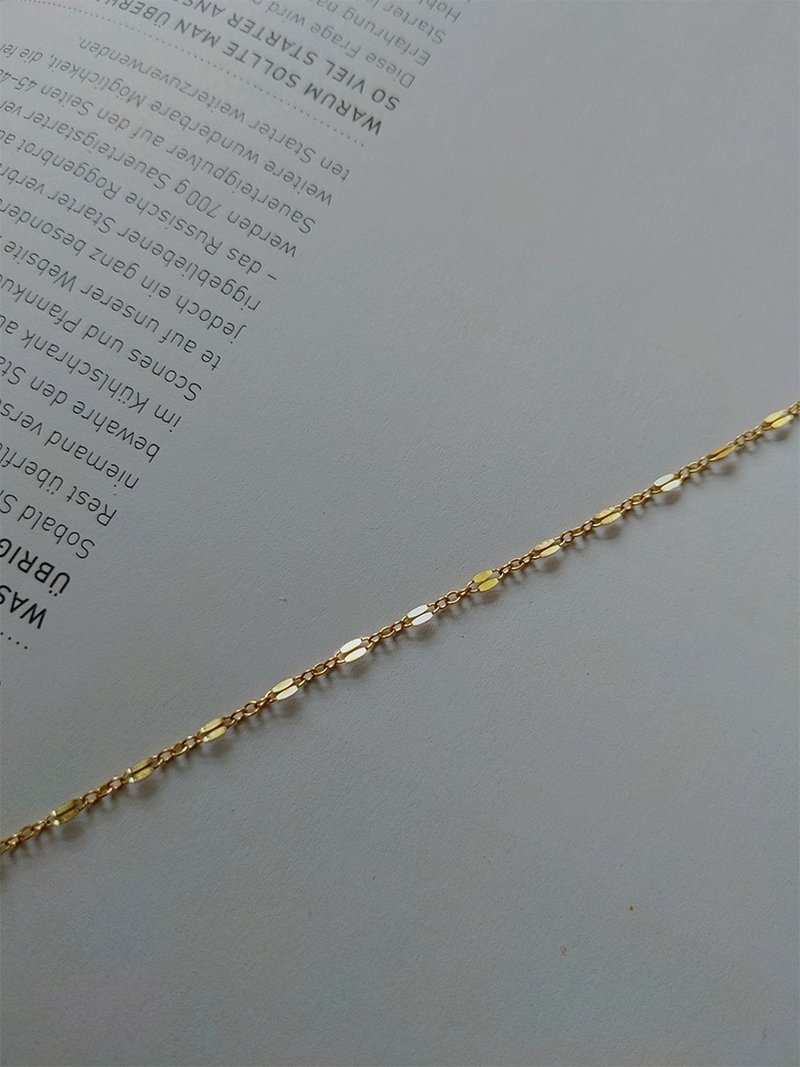 European Minimalistic Style 14k gold filled Layering Kiss Chain Bracelet - สร้อยข้อมือ - โลหะ 