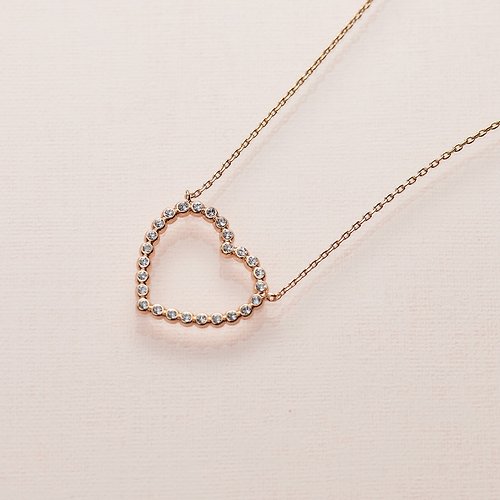 SOIRÉE BY N.Y. 蒔華芮設計師輕珠寶 MR.HEART 心型鑲鋯石項鍊(共兩色)