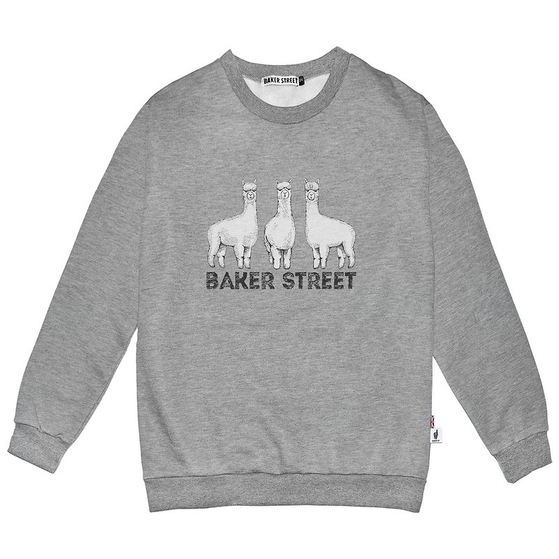 British Fashion Brand -Baker Street- Triplets Alpaca Printed Sweatshirt