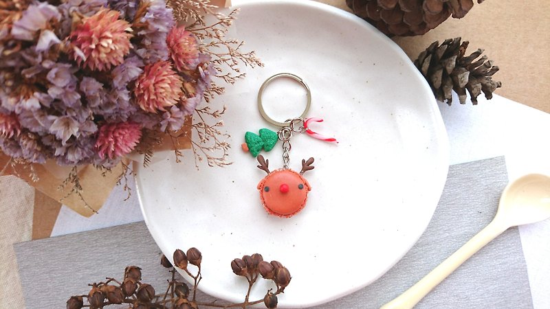 ◆ Christmas moose macaron clay ◆ - Keychains - Clay Brown