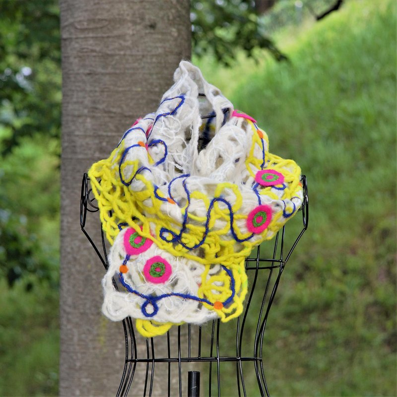 Rhythm and timing muffler - Scarves - Wool Yellow