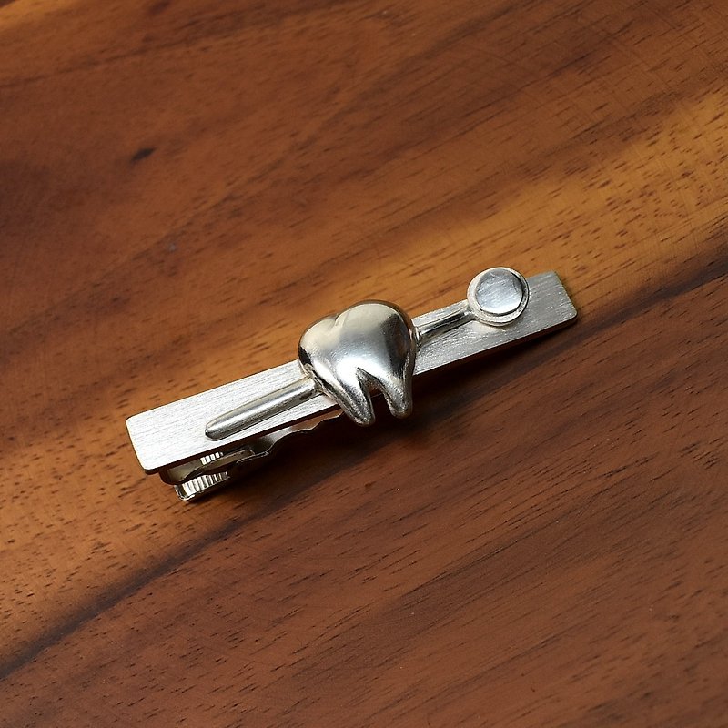 Recommended for dentists, teeth and mirrors, silver tie pins, one-of-a-kind item - Ties & Tie Clips - Sterling Silver Silver