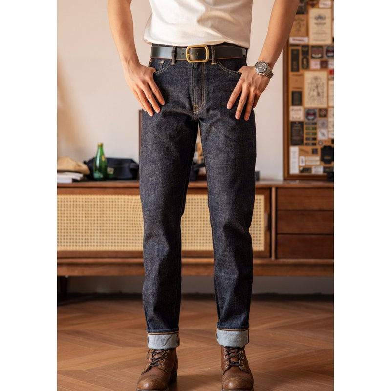 501CT 牛仔褲 橘色赤耳 14oz 直筒 OW藏青色 Denim 基礎養牛款 - 男長褲/休閒褲 - 棉．麻 藍色