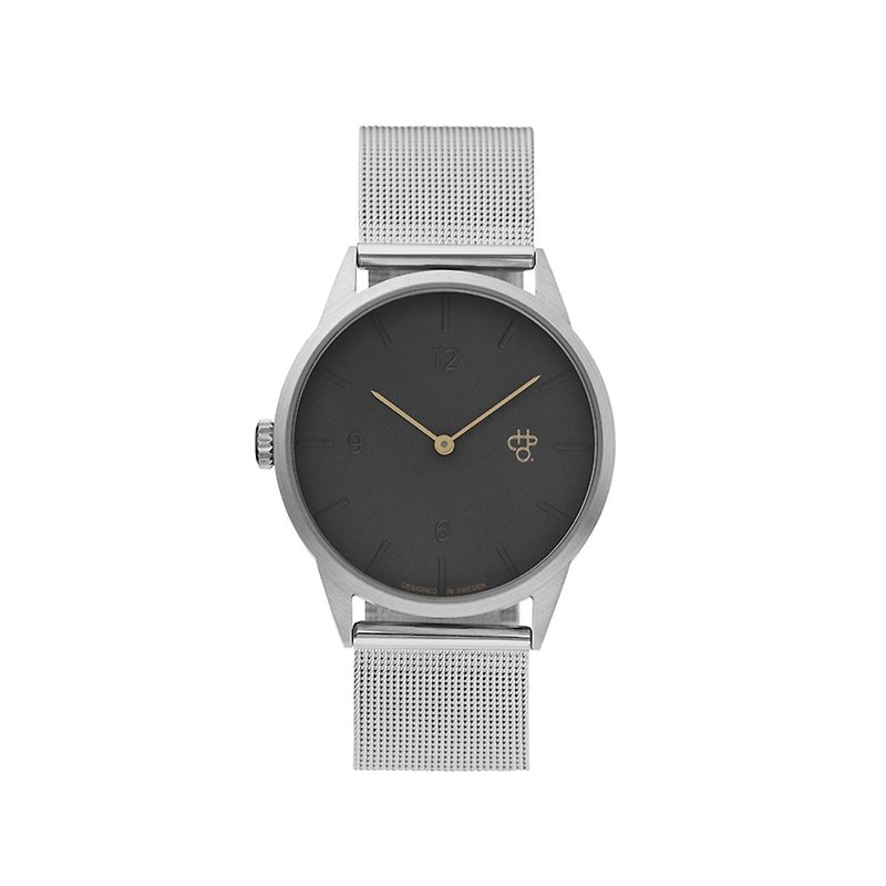 スウェーデンのブランド - ヨハンナシルバーダークグレーダイヤル - ミラノシルバー、調節可能な時計付き - 腕時計 - ステンレススチール シルバー