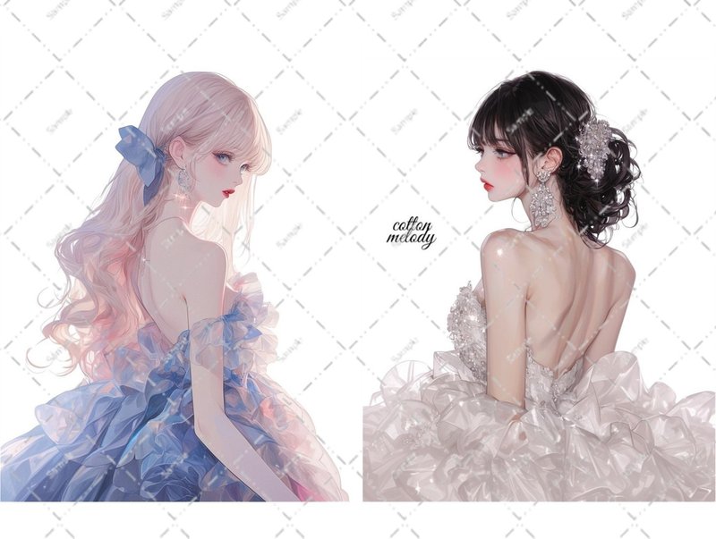 original sticker no.6586 人物ステッカー オリジナルステッカー 人物ステッカー 女の子ステッカー オリジナル人物ステッカー - 貼紙 - 紙 