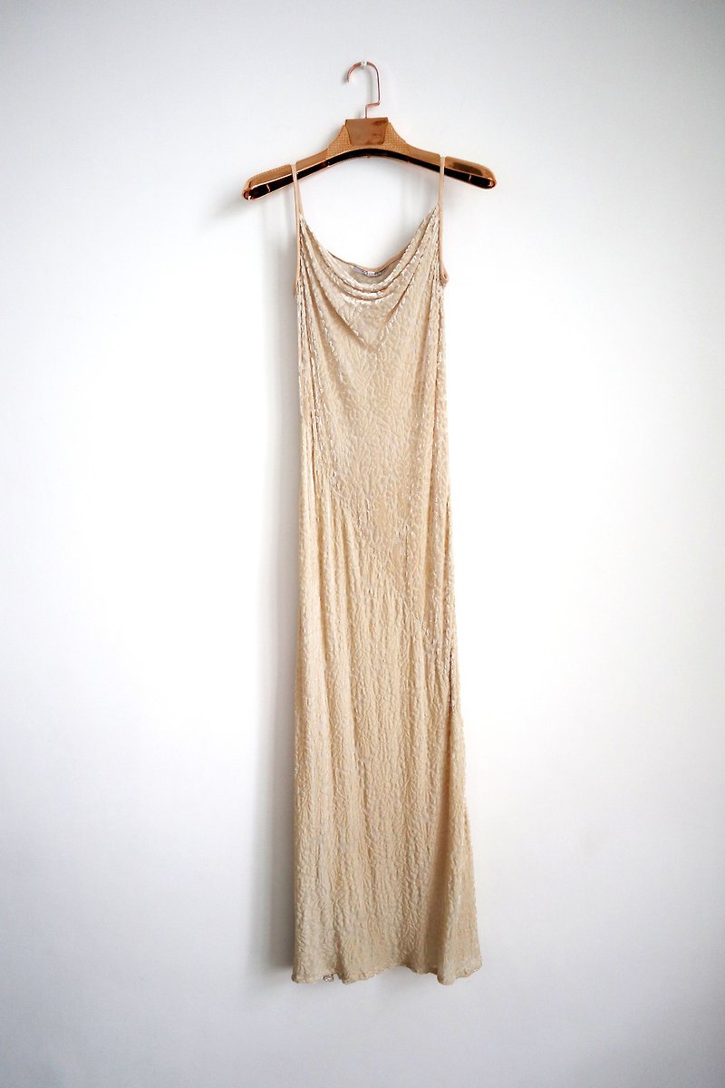 Pumpkin Vintage. Vintage suede pattern transparent skin dress - ชุดเดรส - วัสดุอื่นๆ 
