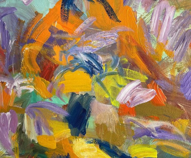 アクリル 抽象画 カラフルな円形デザイン