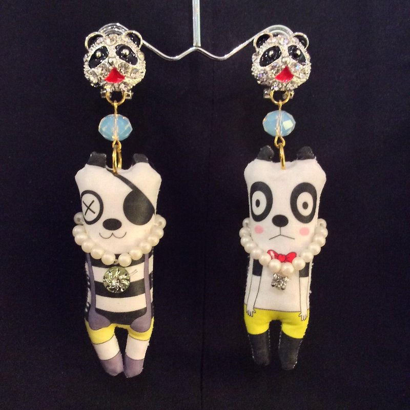 TIMBEE LO handmade doll earrings each have only one single sale - Earrings & Clip-ons - Polyester Multicolor