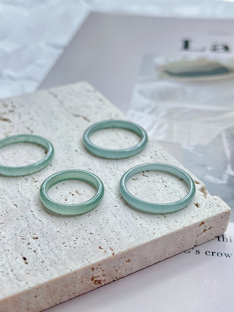 Natural Jadeite Type A - Icy Translucent Blue Jade Ring - General Rings - Jade Blue