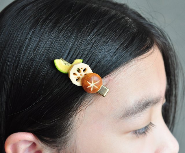 Purely handmade three vegetable hairpin simulated clay purely handmade made in Taiwan Shop kshandmade66 Hair Accessories Pinkoi