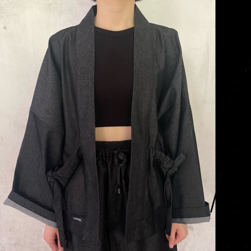 木川日式外套/男女同款 - 其他 - 其他人造纖維 黑色