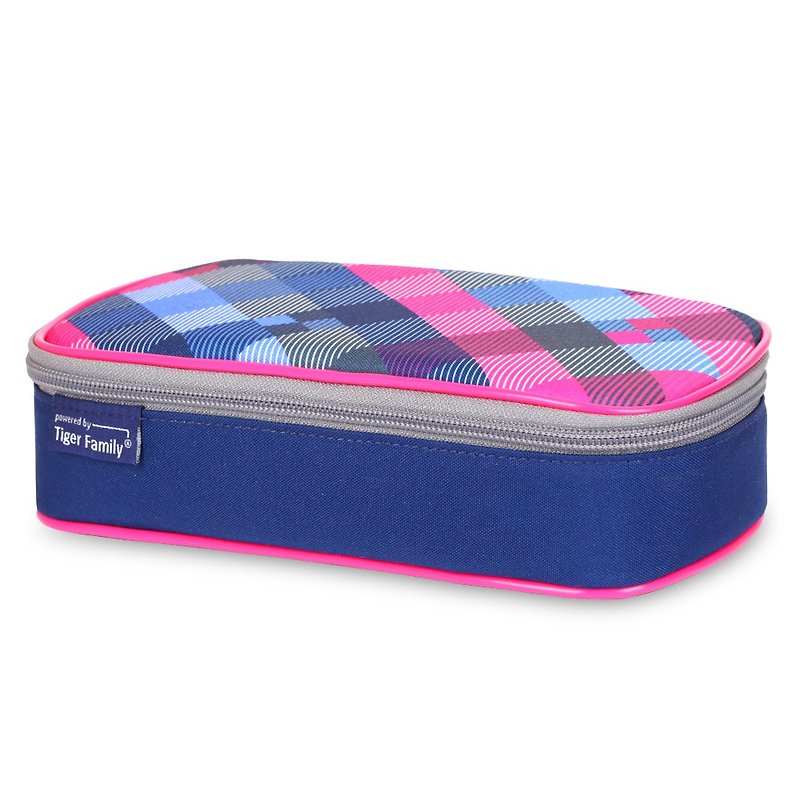 Tiger Family Explorer Simple and Stylish Pencil Box - Blueberry Grid - Pencil Cases - Waterproof Material Multicolor