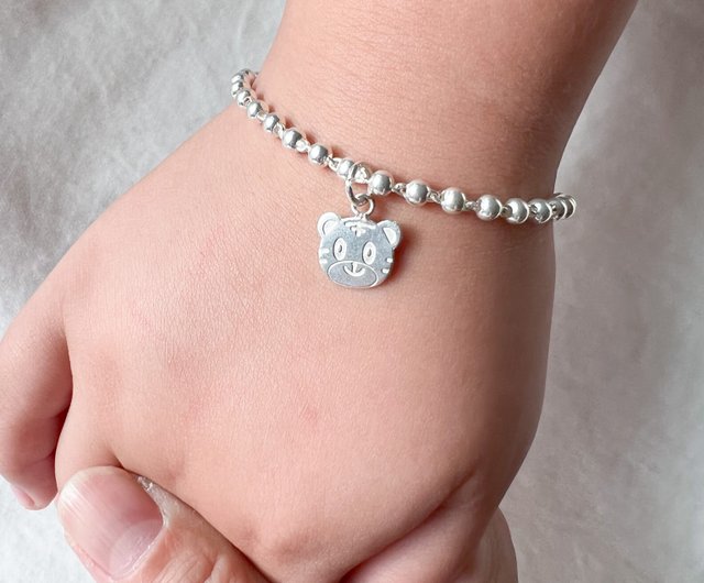 Engraved baby hot sale bracelets silver