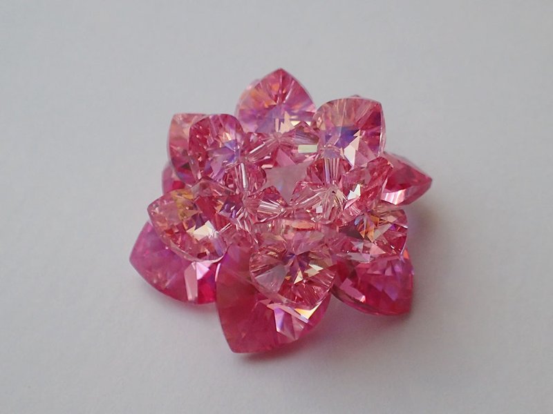 蓮花 擺件 SWAROVSKI ELEMENTS(施華洛世奇元素) - 擺飾/家飾品 - 玻璃 粉紅色