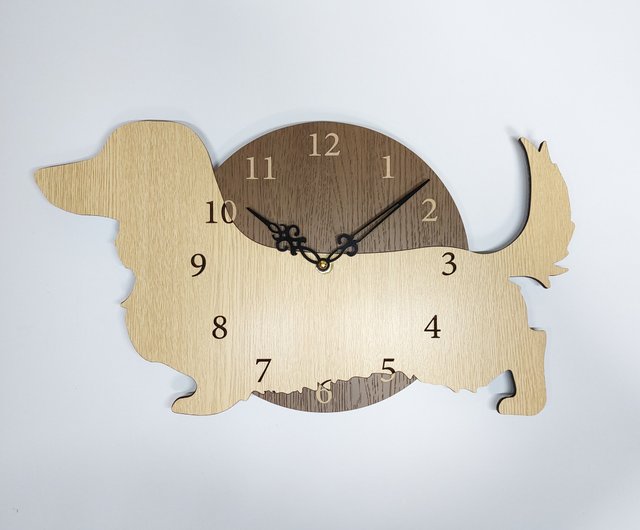 期間値下げ3000円引き 名入れ ワンちゃん はみ出し壁掛時計 ダックス