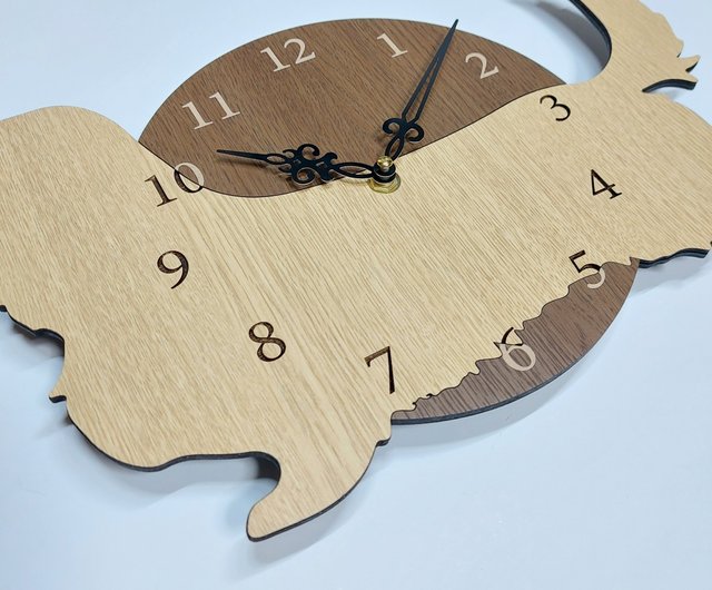 オーダー受付☆プレゼントわんこ 期間値下げ3000円引き 名入れ ワンちゃん はみ出し壁掛時計 ダックス