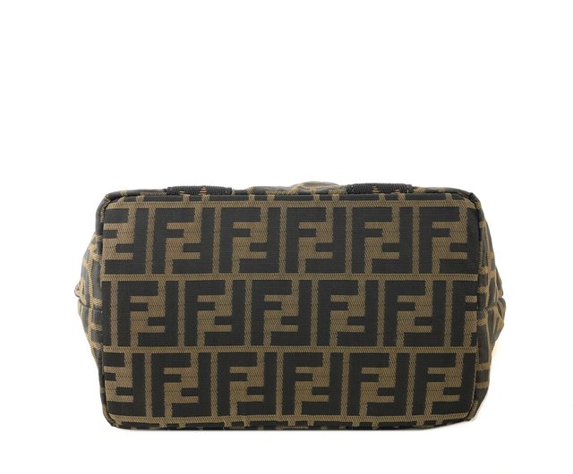 Authentic Vintage FENDI Brown Zucca Jacquard Mini Vanity Pouch 