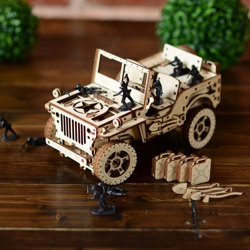 WOODEN CITY 木製積木 偷偷為男友準備的手工禮物 WOODEN CITY 4×4 吉普車 / 3D模型
