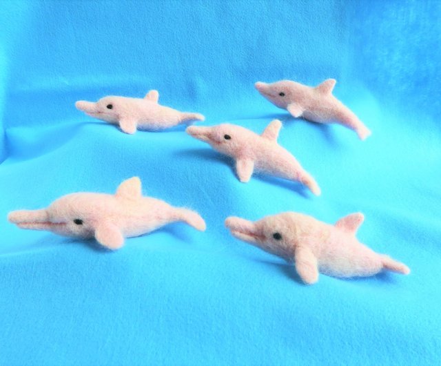 羊毛100% ピンクドルフィン 羊毛フェルト イルカ - ショップ