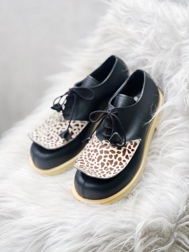 tokyo bopper / belly button 日本絕版真皮牛皮革手工鞋shoe - 女皮鞋 - 真皮 黑色