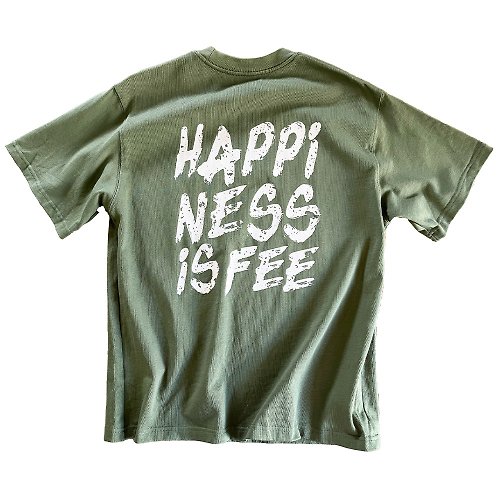 Samvia - Happiness Is Fee 購買快樂 280G(10.5OZ) 重磅 100%棉 Oversize Tee T-Shirt 綠色