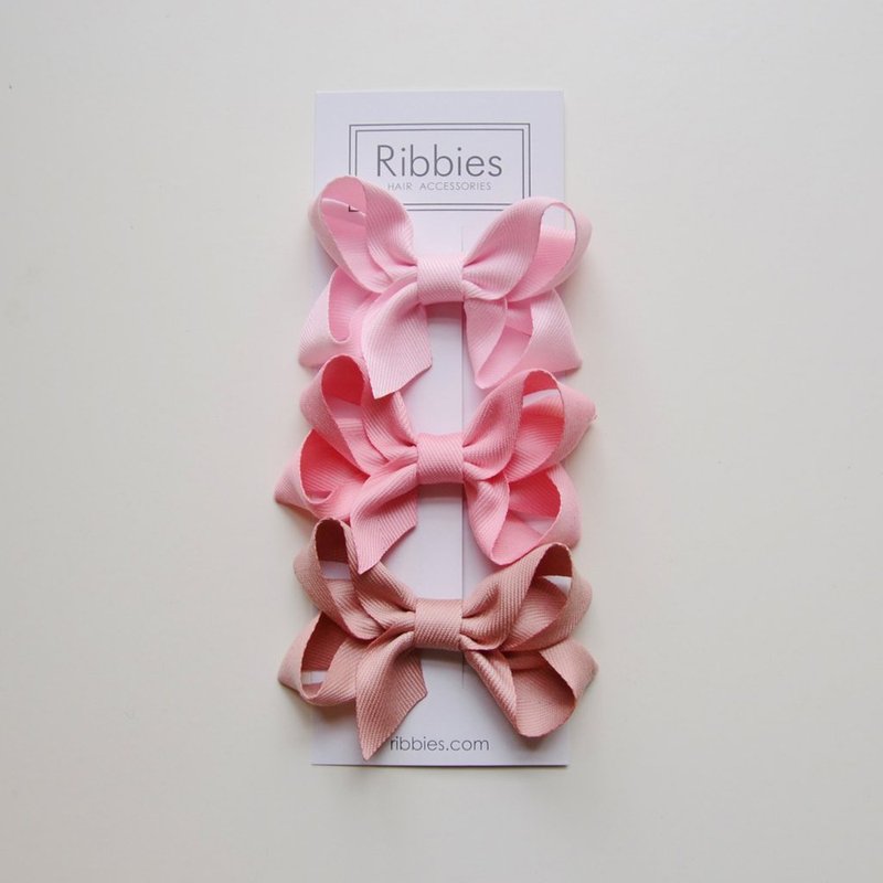 British Ribbies double-layer middle bow 3 into the group-pink series - Hair Accessories - Polyester 