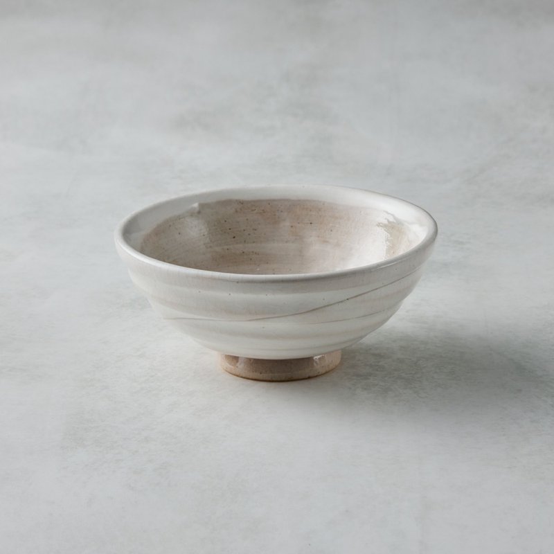 日本美濃燒 - 雲畫白陶飯碗 (12.5cm) - 碗 - 陶 白色