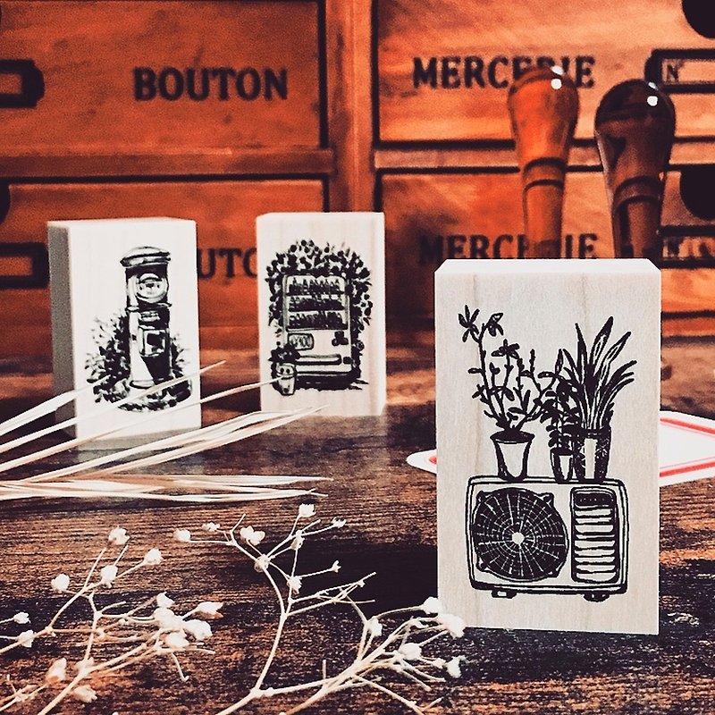 AIRCON stamp - 印章/印台 - 木頭 咖啡色
