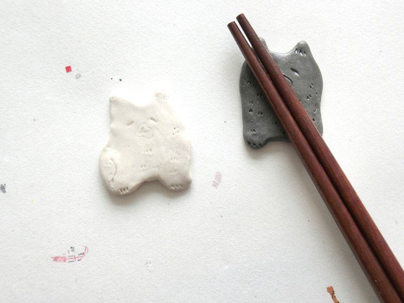 石下 / 陶瓷 黑白熊 小熊 一雙一對 一起 (2入) 筷架 - 餐桌布/桌巾/餐墊 - 瓷 黑色